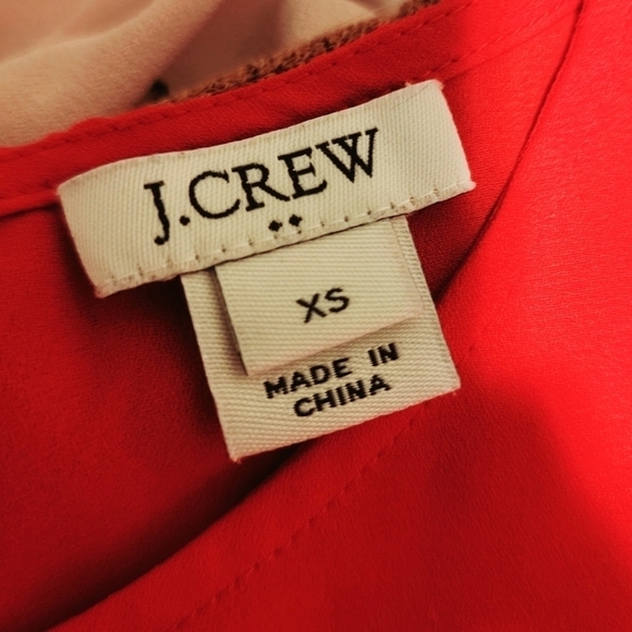 J. Crew Tomato Red Bell Sleeve Flowy Floaty Peplum Top Women's XS Feminine EUC - Picture 4 of 6